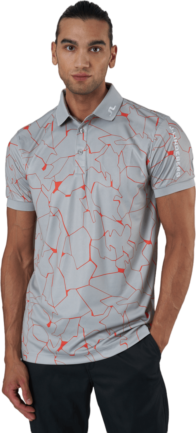 Tour Tech Reg Fit Print Polo Slit Grey, Male, Vaatteet, T-paita, Golf, Vaaleanpunainen, S