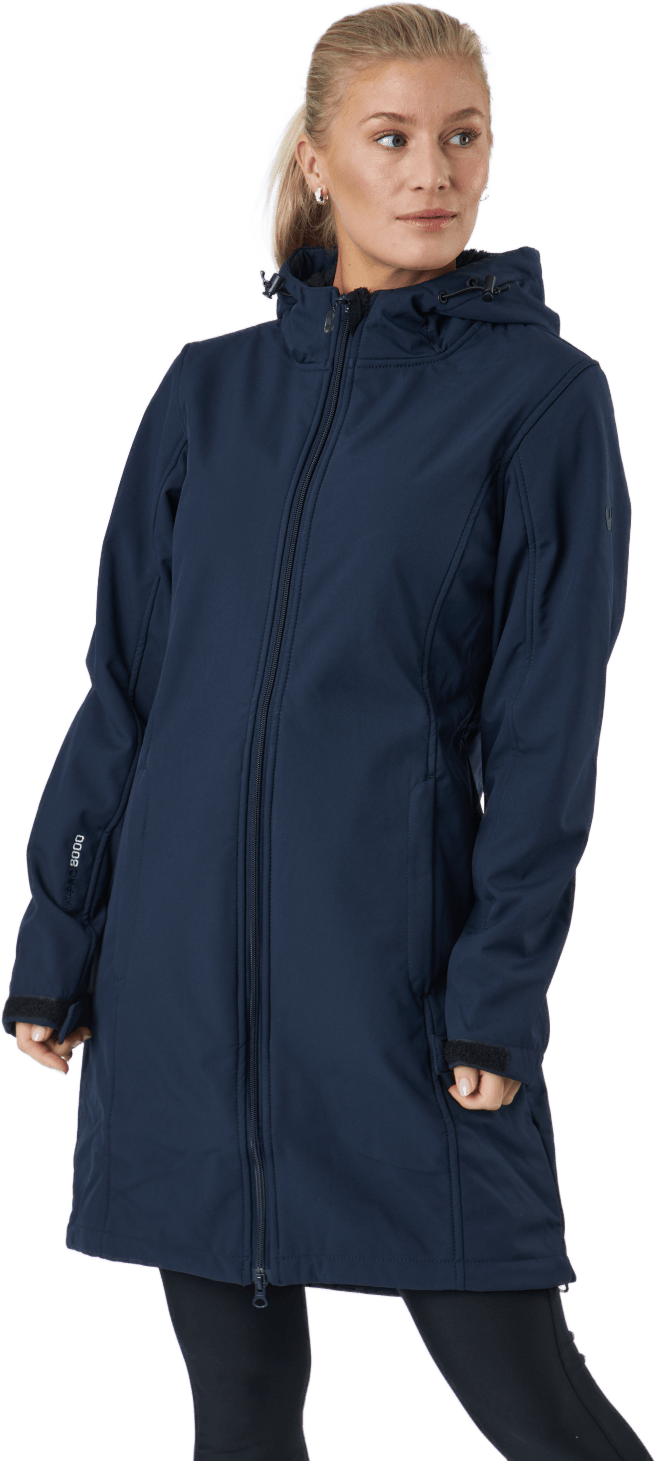 Zadie W Long Softshell Jacket  Navy Blazer, Female, Apparels, jackets, Blue, 46