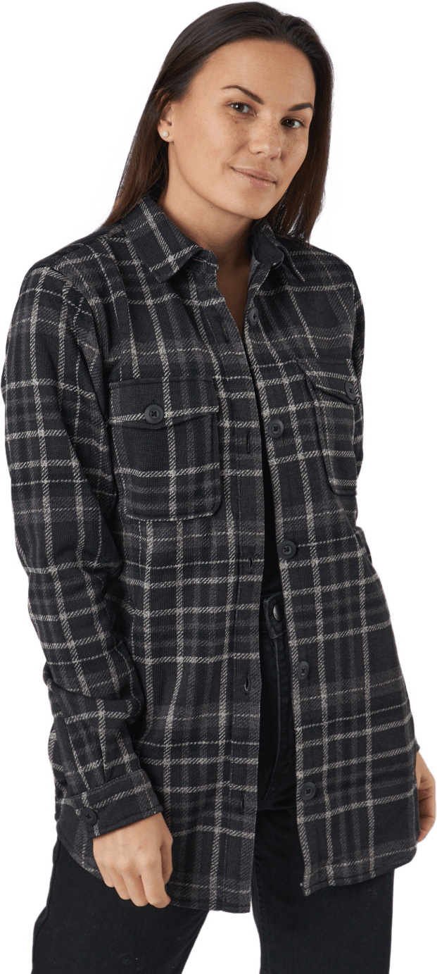 Milly W Checked Fleece Shirt Black, Female, Apparels, jackets, Multi color, 42