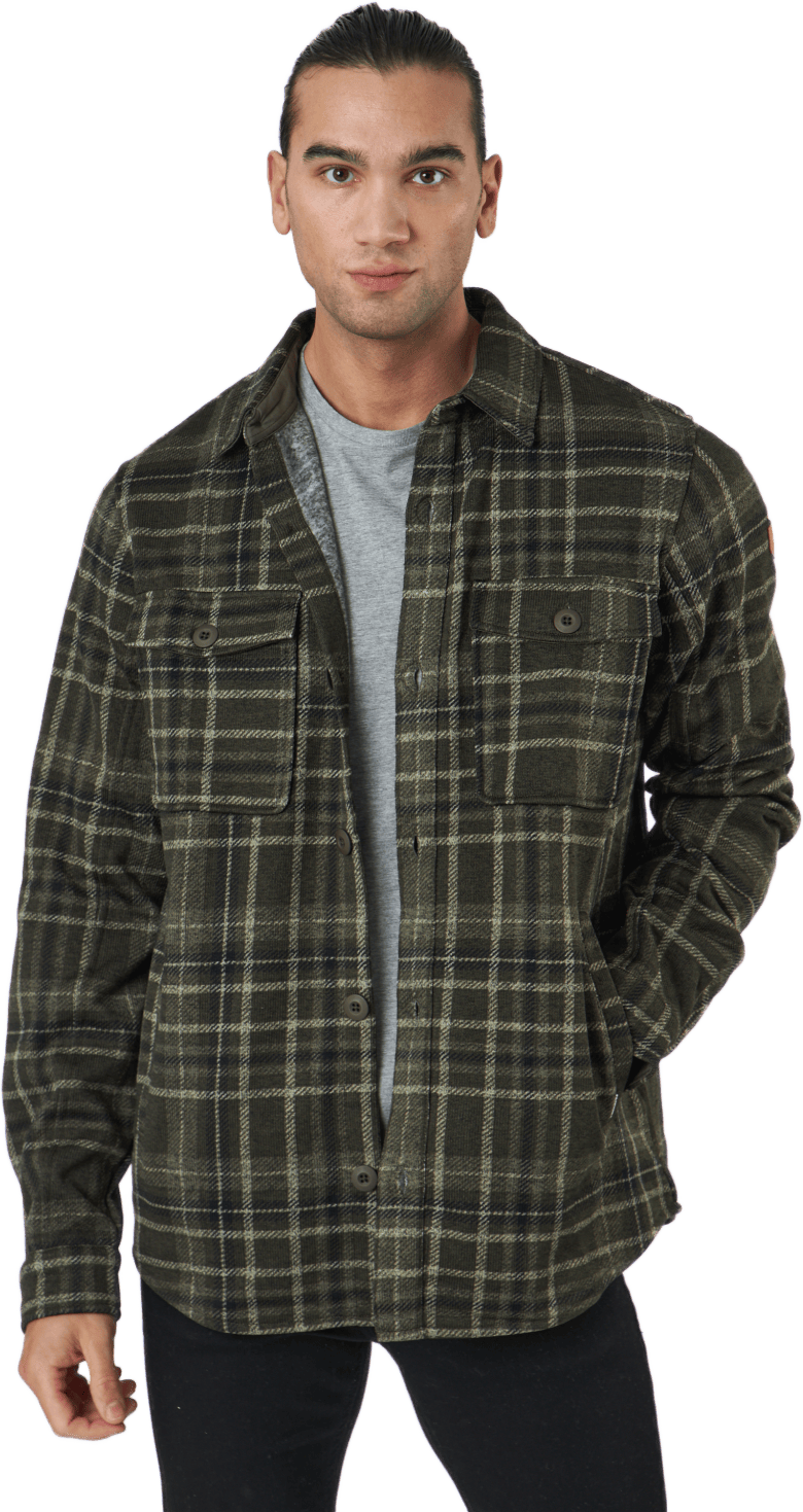 Dewey M Checked Fleece Shirt Forest Night, Male, Apparels, jackets, Multi color, M