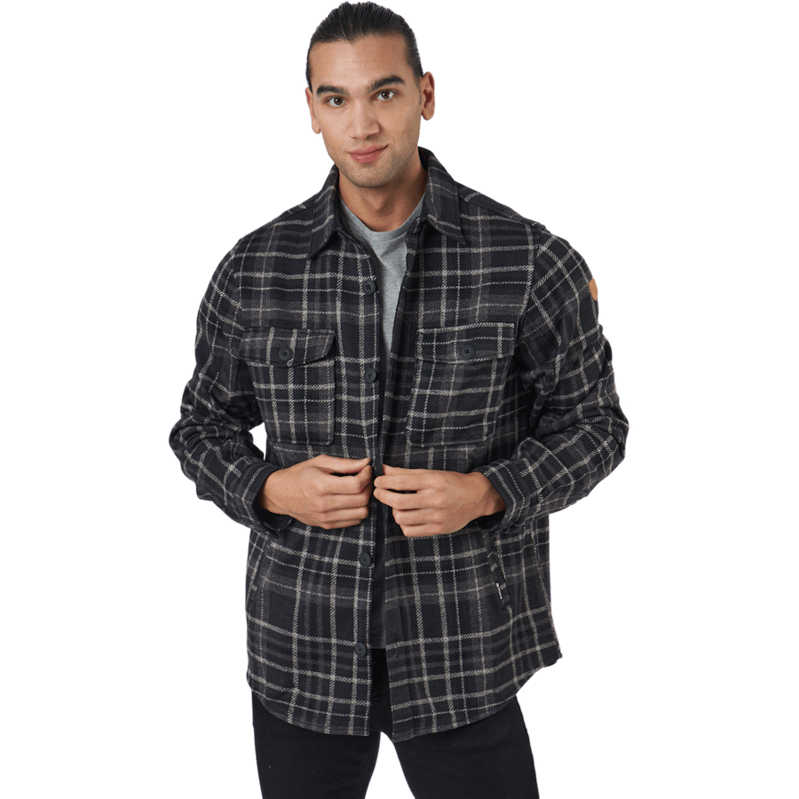 Dewey M Checked Fleece Shirt Black