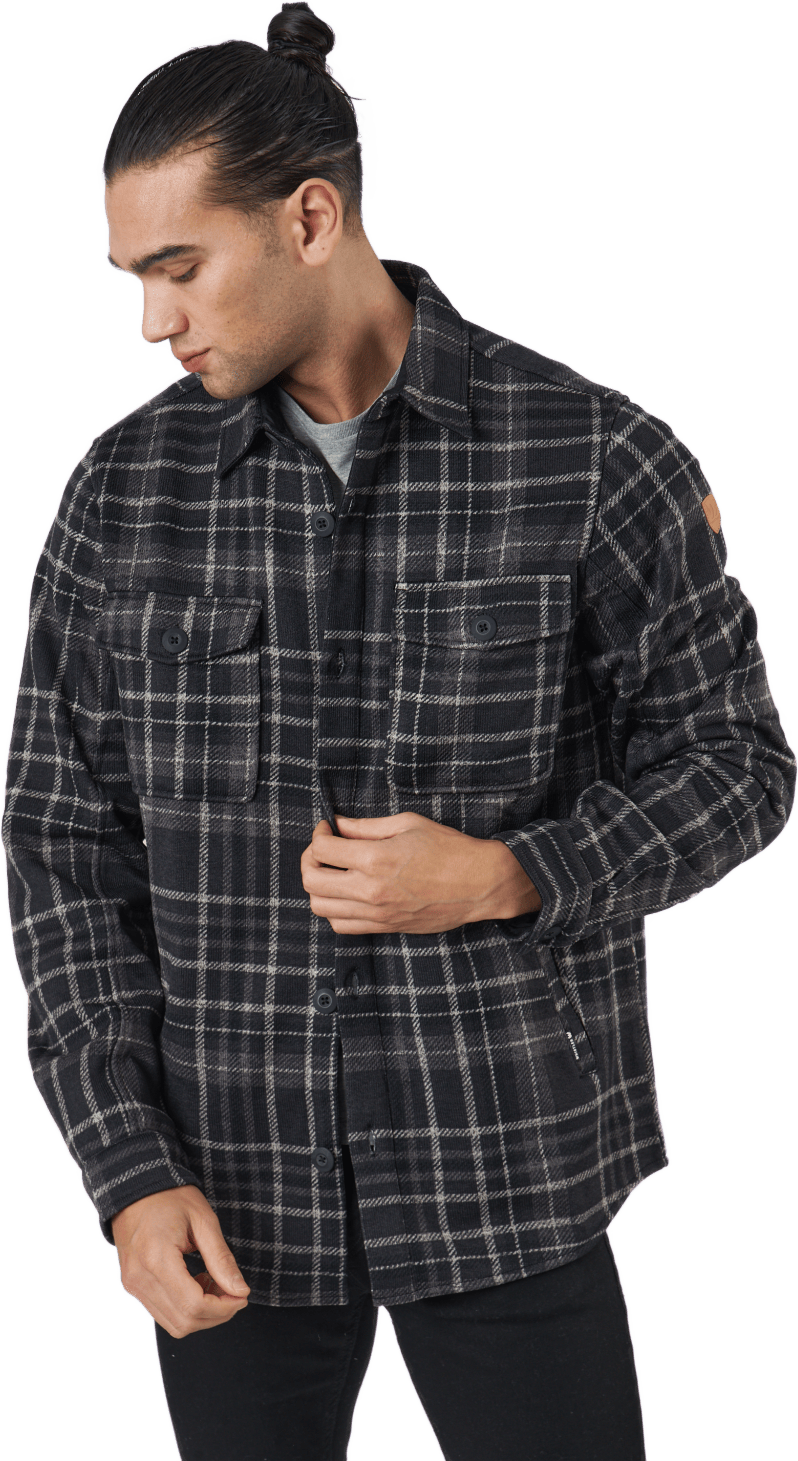 Dewey M Checked Fleece Shirt Black - Bild 2