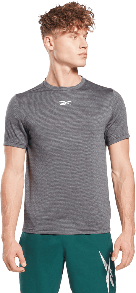 Wor Melange Ss Tee Black, Male, Apparels, T-shirt, Workout, Black, M