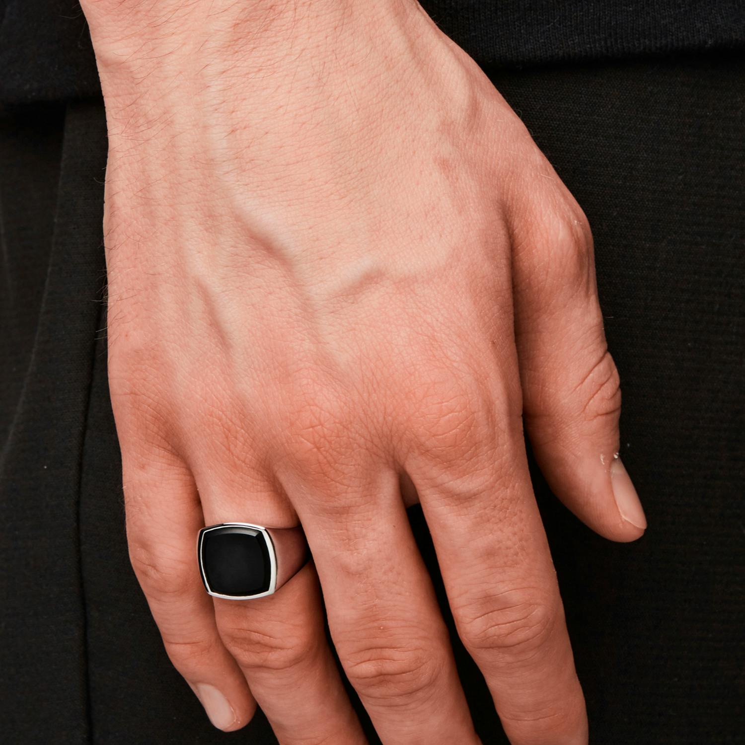 Cushion Black Onyx (m) 925 Sterling Silver - Bild 3