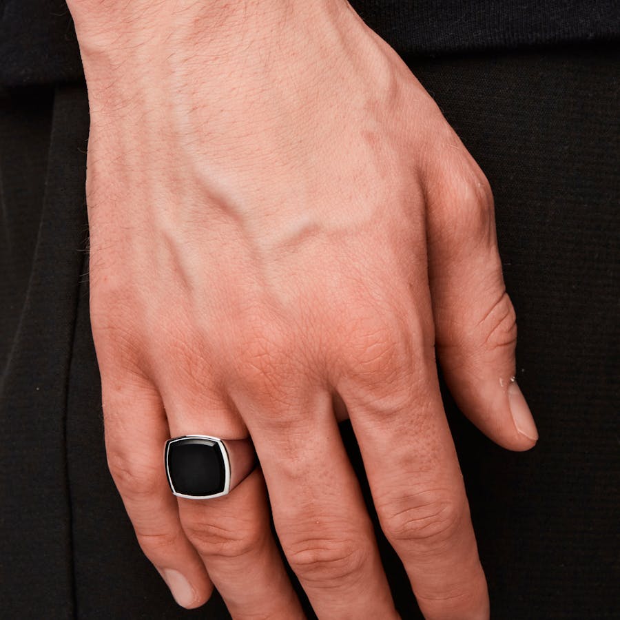 Cushion Black Onyx (m) 925 Sterling Silver - Bild 3