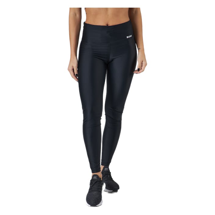 Borg High Waist Solid Tights Black Beauty, Male, Apparels, Leggings, Workout, Black, L