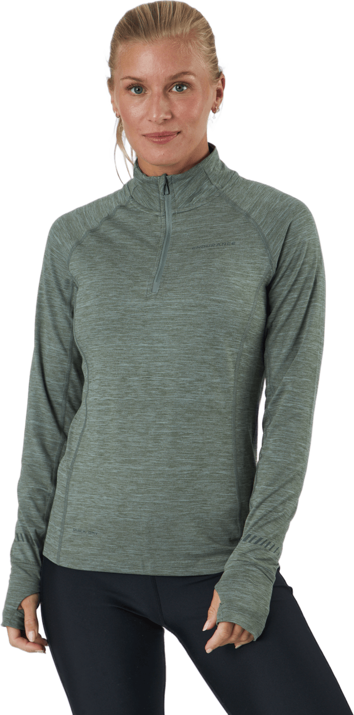 Canna V2 W Melange Performance Agave Green, Female, Apparels, Shirts, Running, Grey, 36