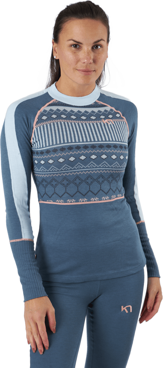 Perle Long Sleeve Sail, Female, Apparels, base layers, Alpine sports, Blue, L