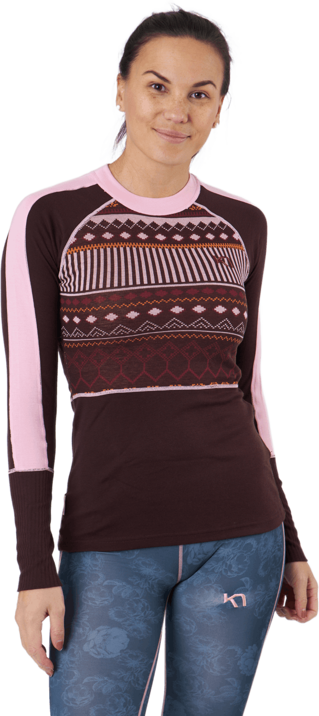 Perle Long Sleeve Syrup, Female, Vêtements, couches de base, Sport d'hiver, Marron, XS