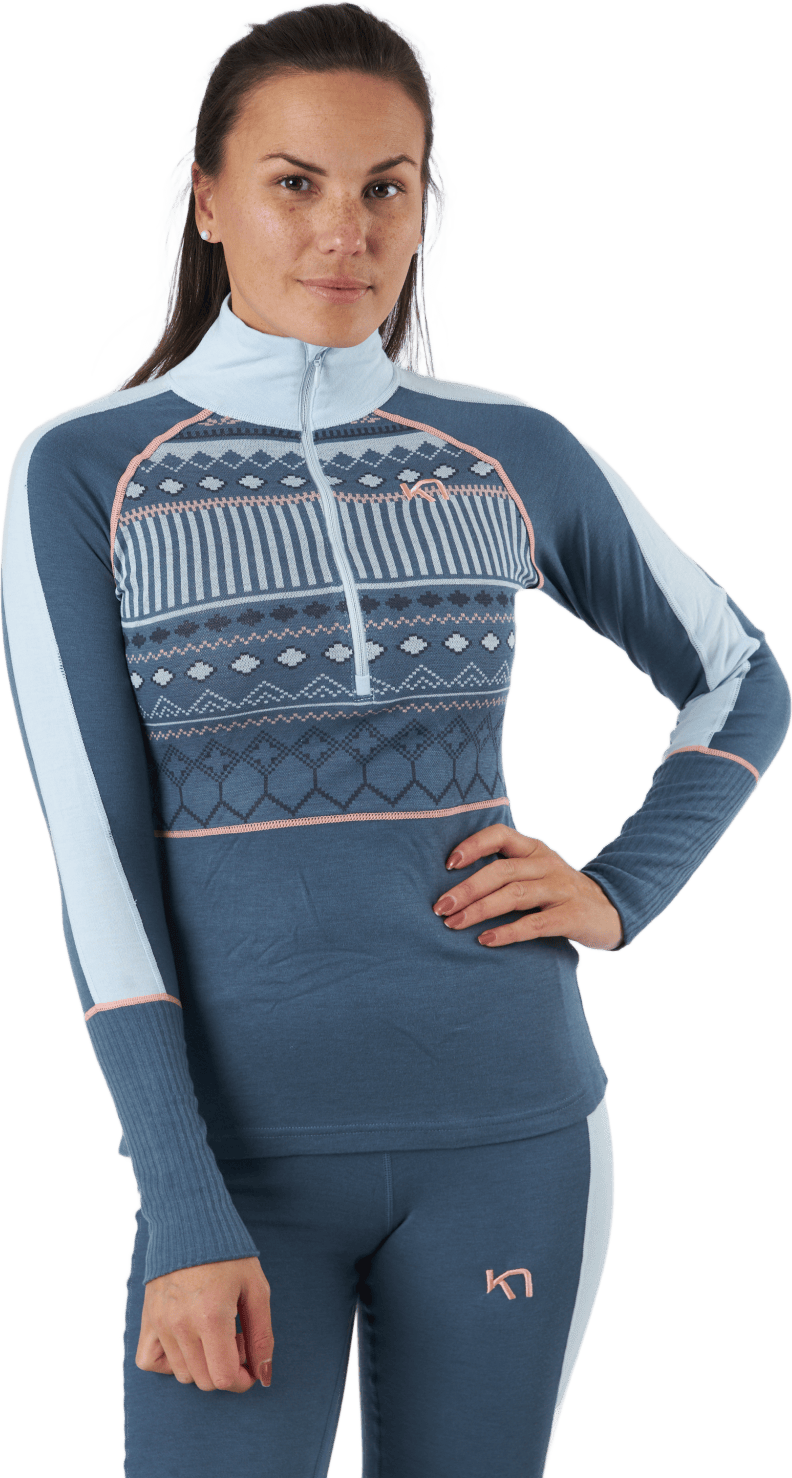 Perle Half-Zip Sail, Female, Apparels, base layers, Alpine sports, Blue, M