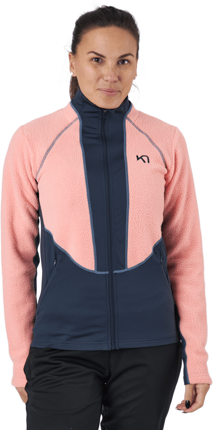 Ragnhild Full Zip Midlayer Silk, Female, Apparels, Shirts, Pink, L