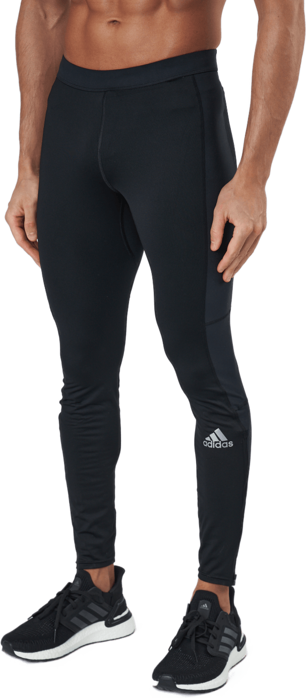 Adidas Saturday Warm Running Leggings Men Black, Male, Apparels, Leggings, Running, Black, M
