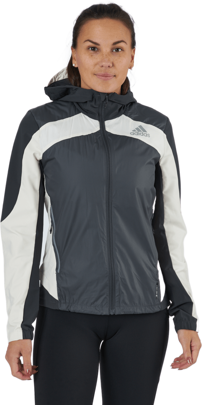 Adidas Marathon Jacket Ocean P.Blue Women Grey Six / Wonder White, Female, Apparels, jackets, Running, Blue, S