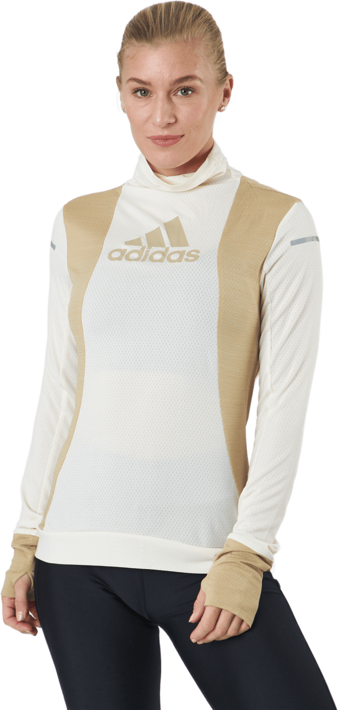 Adidas Blocked Longsleeve Tee Women Wonder White / Beige Tone
