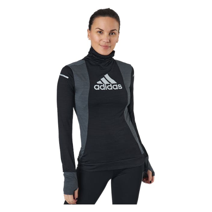 Adidas Blocked Longsleeve Tee Women Black / Grey Six, Female, Apparels, Shirts, Running, Black, S