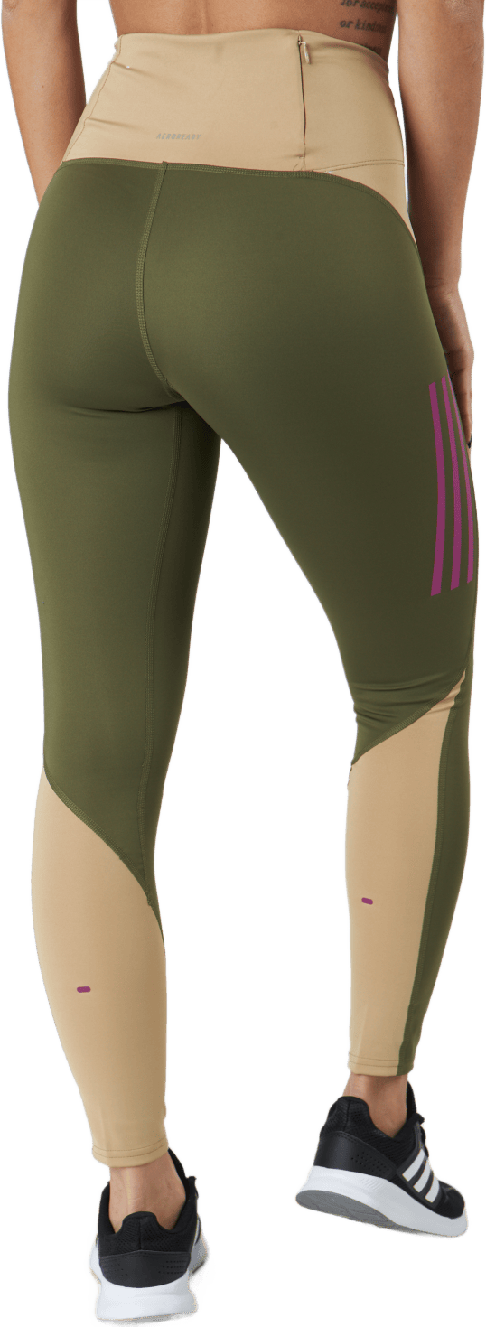 Own The Run Block 7/8 Running Leggings Women Focus Olive / Beige Tone - Bild 3