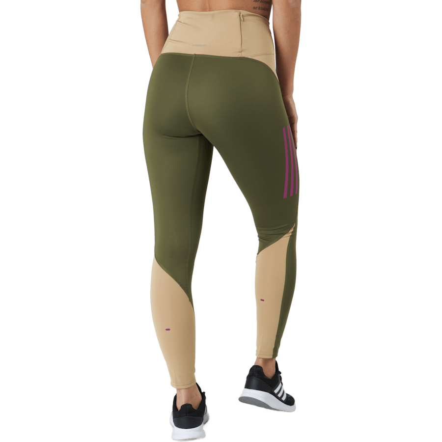 Own The Run Block 7/8 Running Leggings Women Focus Olive / Beige Tone - Bild 3