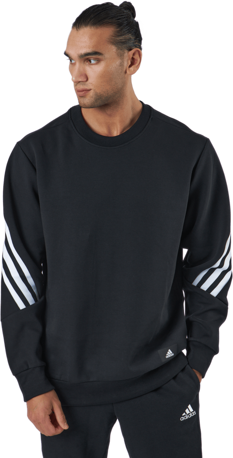 Sportswear Future Icons Three Stripes Crew Black, Male, Apparels, Shirts, Black, L