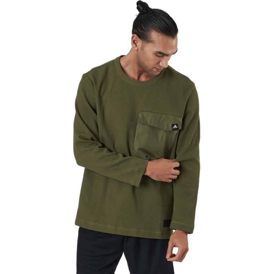 Sportswear Pocket Waffle Knit Crew Focus Olive