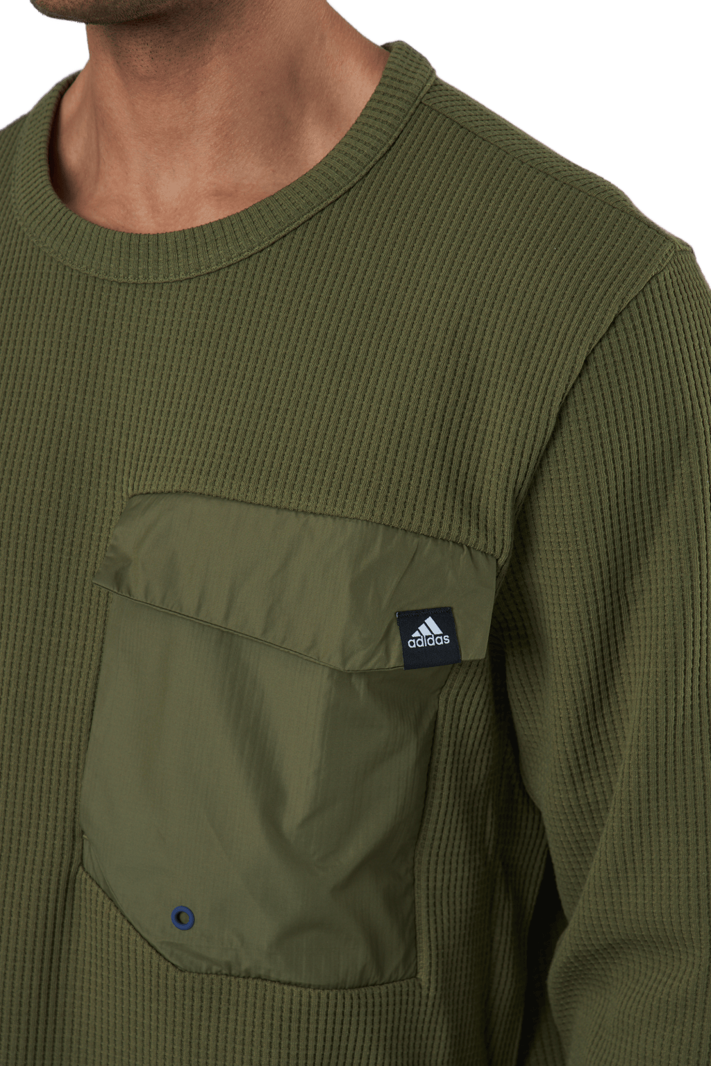 Sportswear Pocket Waffle Knit Crew Focus Olive - Bild 3