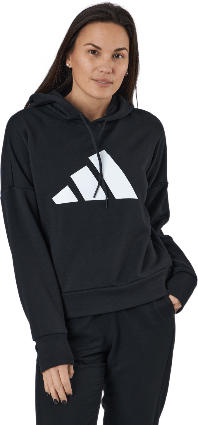 Adidas Sportswear Three Bar Hoodie Black, Female, Apparels, Shirts, Black, XL