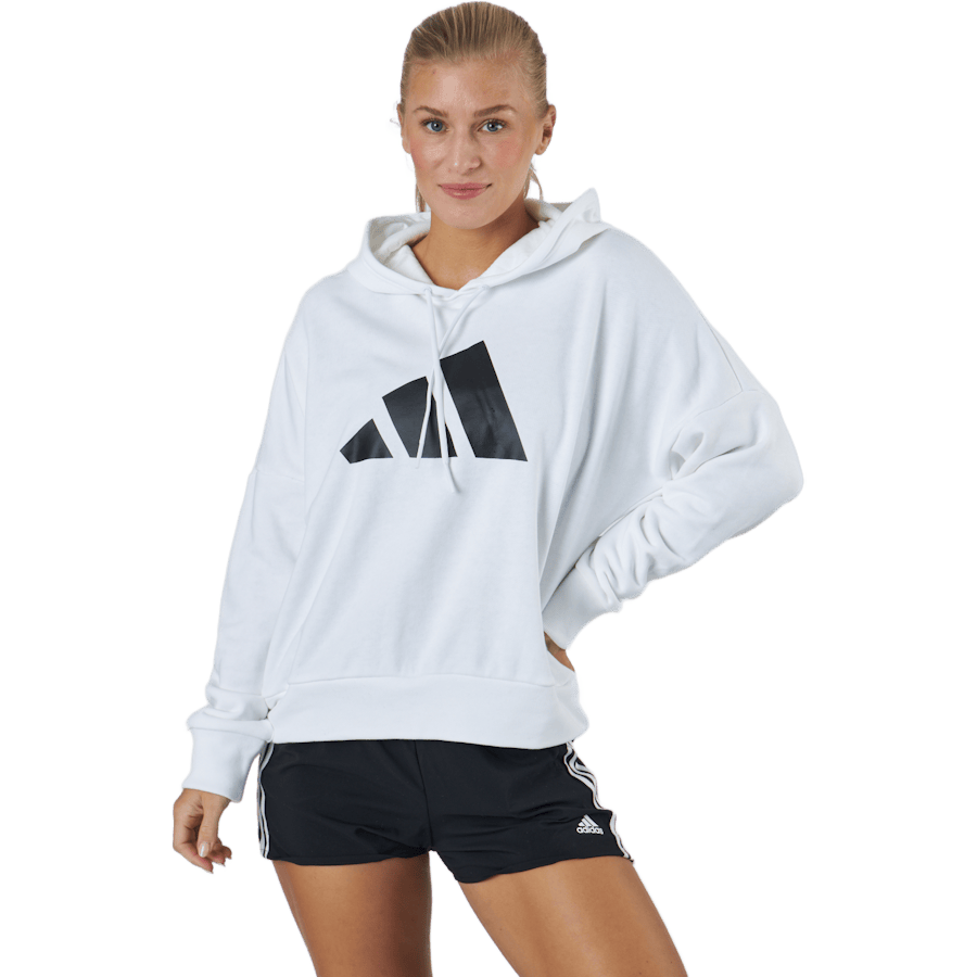 Adidas Sportswear Three Bar Hoodie White