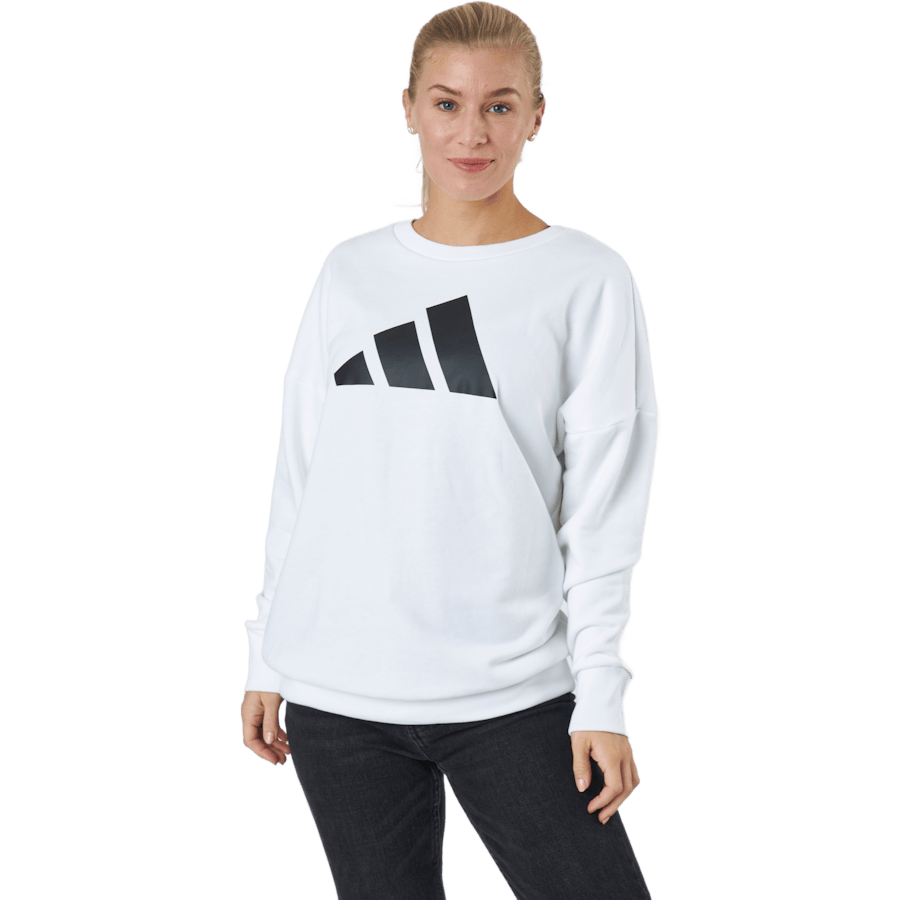 Adidas Sportswear Three Bar Sweatshirt White