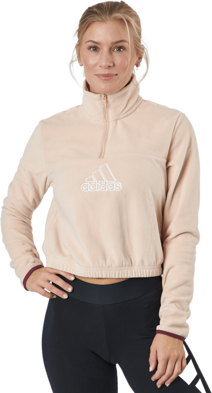 Brand Love Polarfleece Half-Zip Sweatshirt Halo Blush / White / Victory Crimson