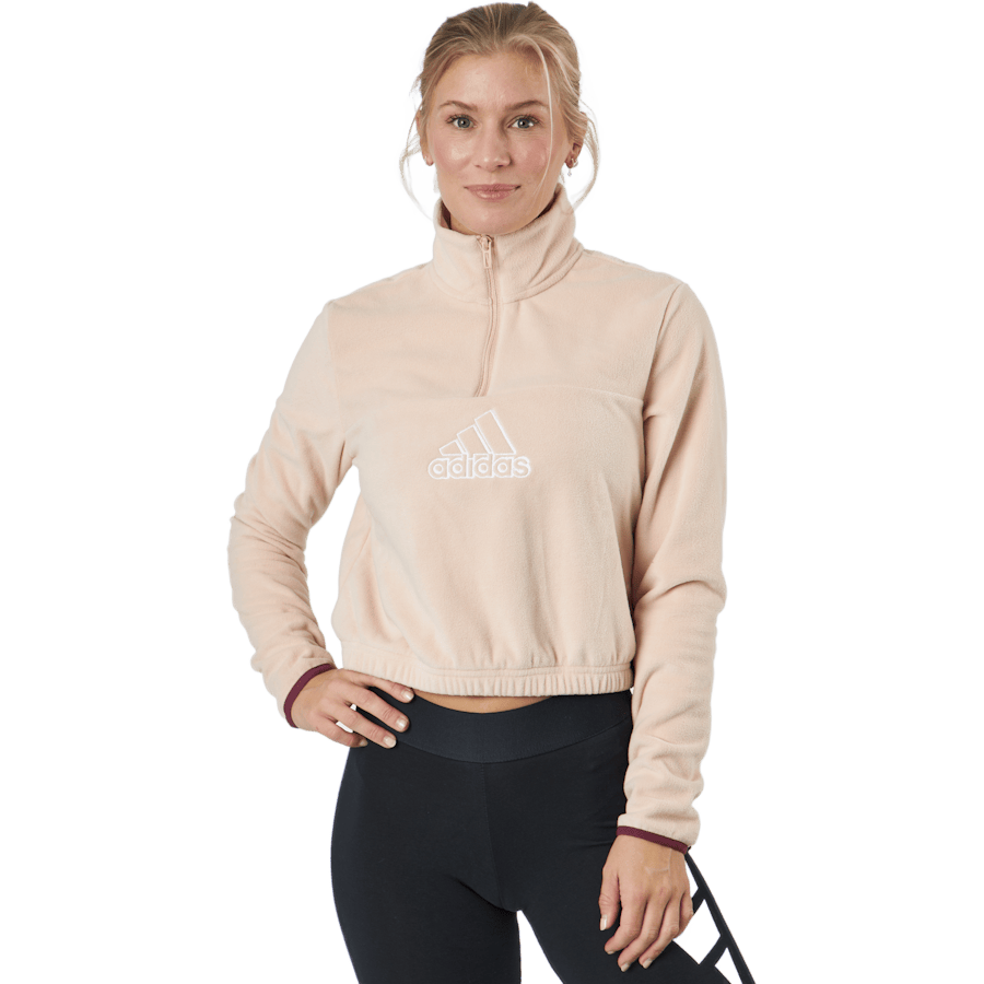 Brand Love Polarfleece Half-Zip Sweatshirt Halo Blush / White / Victory Crimson
