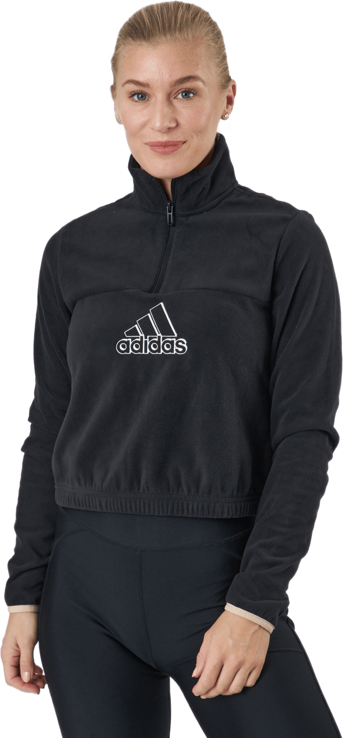 Brand Love Polarfleece Half-Zip Sweatshirt Black / White / Halo Blush, Female, Klær, Skjorter, Svart, L
