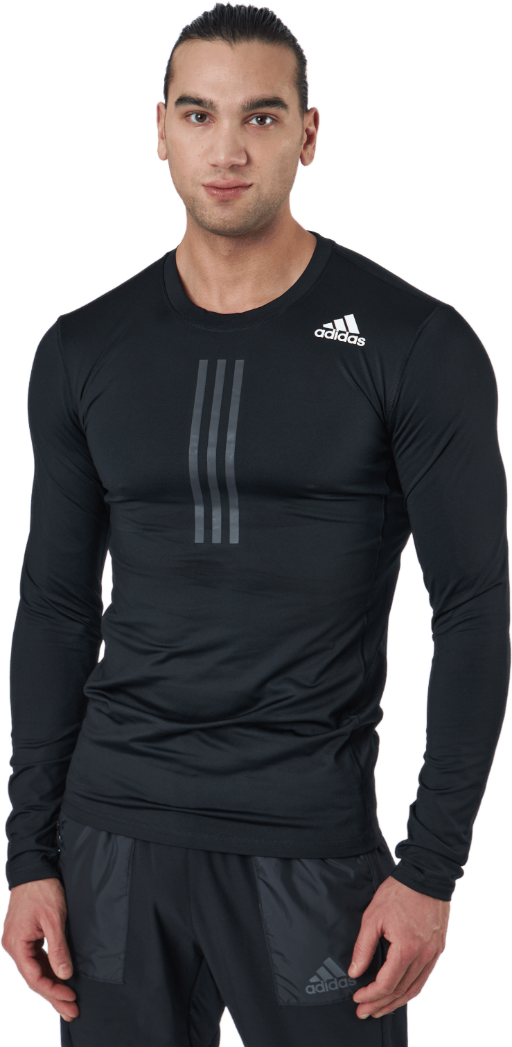 Techfit Long Sleeve Warm Top Black, Male, Apparels, Shirts, Workout, Black, L