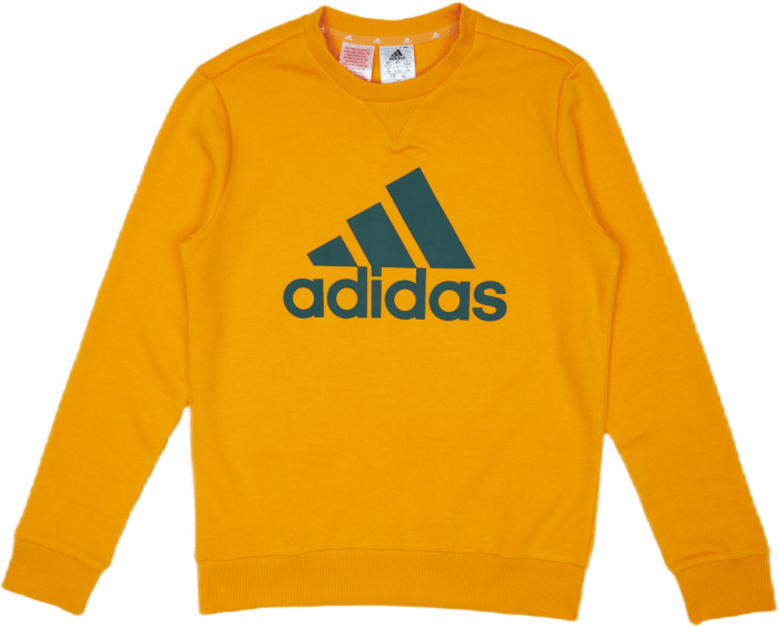 Adidas Boys Essentials Big Logo Sweatshirt Semi Solar Gold / Collegiate Green, Unisex, Odevy, Košele, Žltá, 140