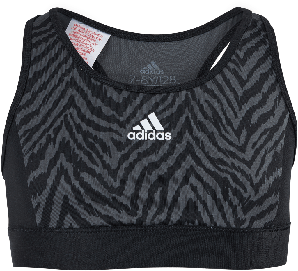Adidas Girls D2M Bra-Top Black / Grey Six / Black, Unisex, Apparels, Tops, Black, 140