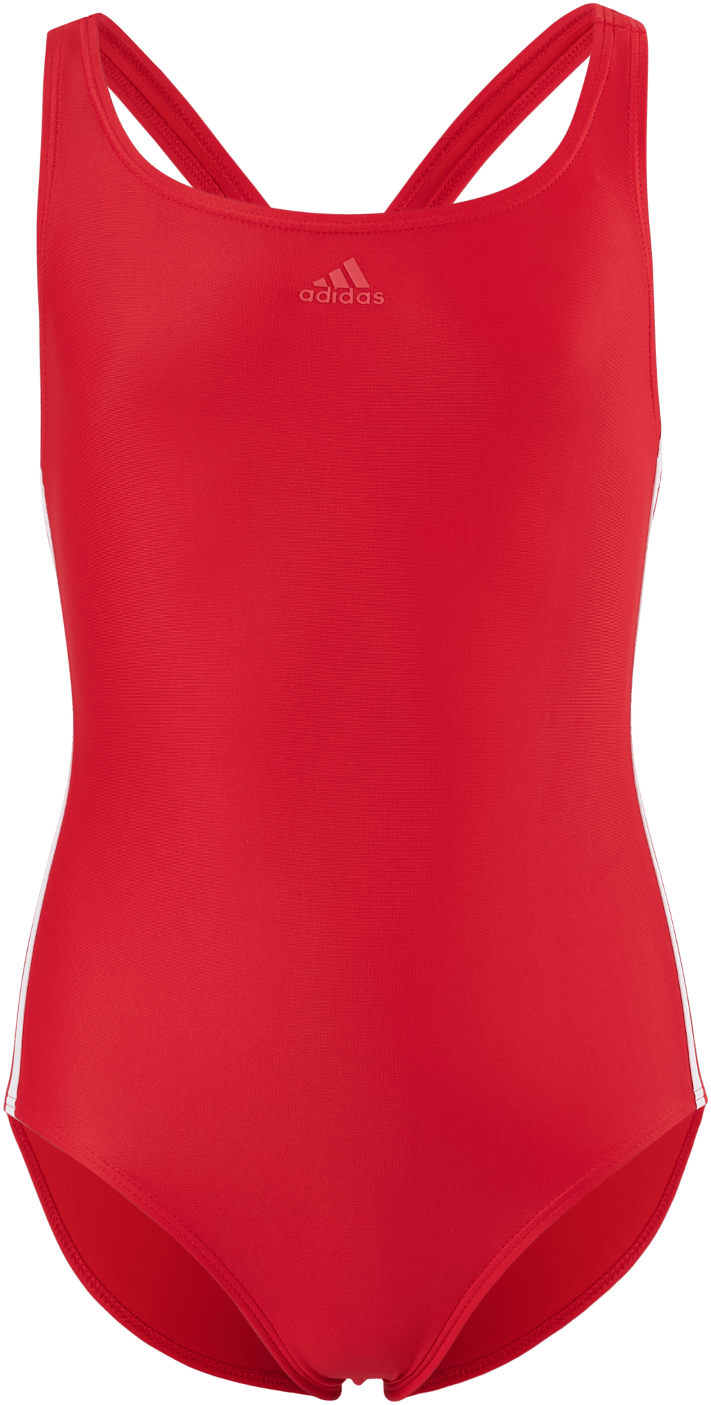 Athly V 3 Stripes Swimsuit Girls Vivid Red / White, Unisex, Apparels, Swimwear, Swimming, Red, 170