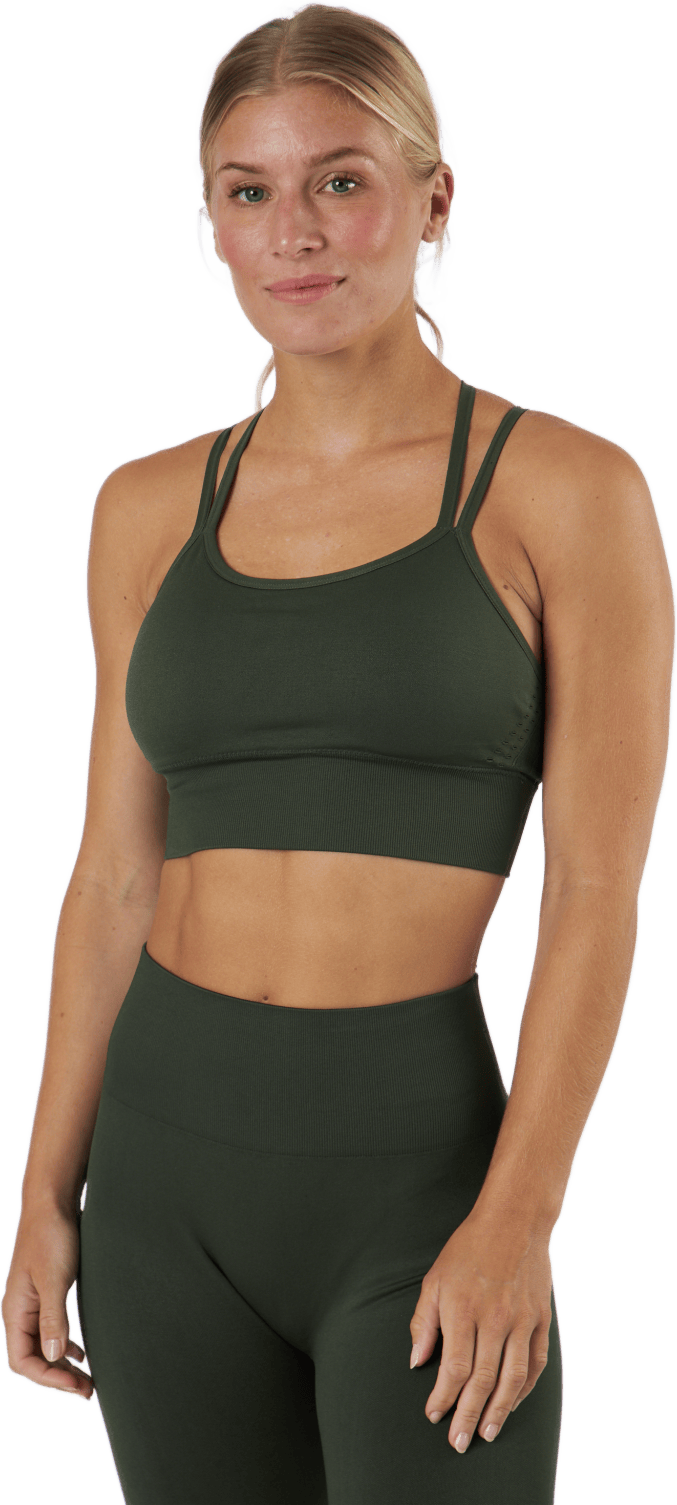 Vinyasa Seamless Bra Green, Female, Apparels, Sports Bras, Yoga, Black, M/L