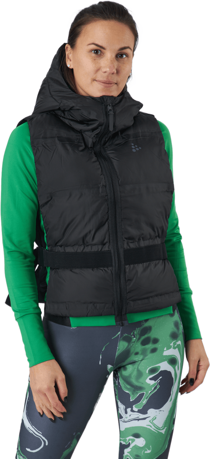 Faun Padded Vest W Black, Female, Ropa, chaquetas, Verde, L/XL