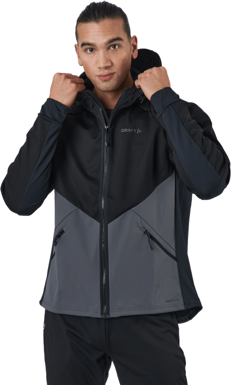 Glide Hood Jkt M Black-granite, Male, Apparels, jackets, Running, Black, M