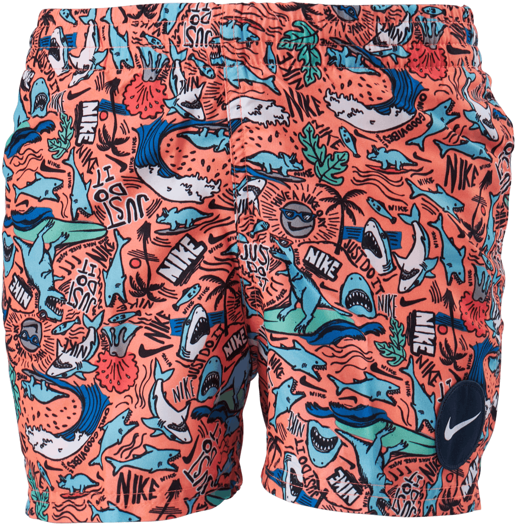 Nike Shark Party 4" Volley Sho Bright Mango, Unisex, Odzież, Stroje kąpielowe, Pływanie, Wielokolorowy, M