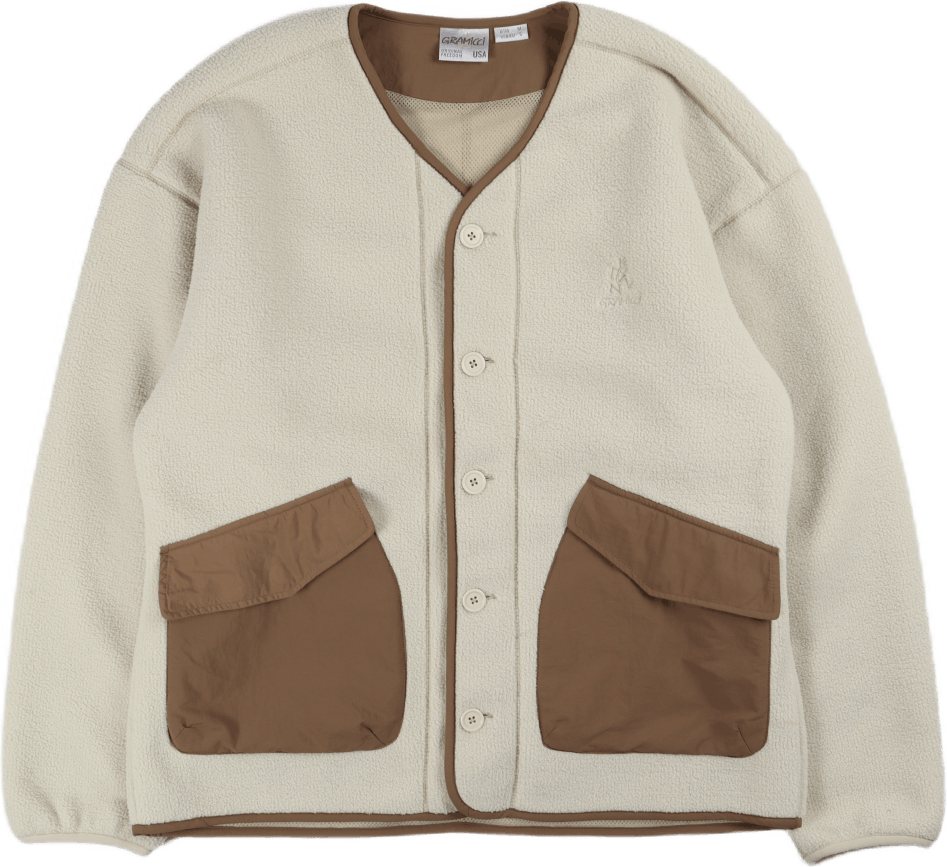 Boa Fleece Cardigan Natural, Male, Vêtements, sweats à capuche et pulls molletonnés, Beige, M