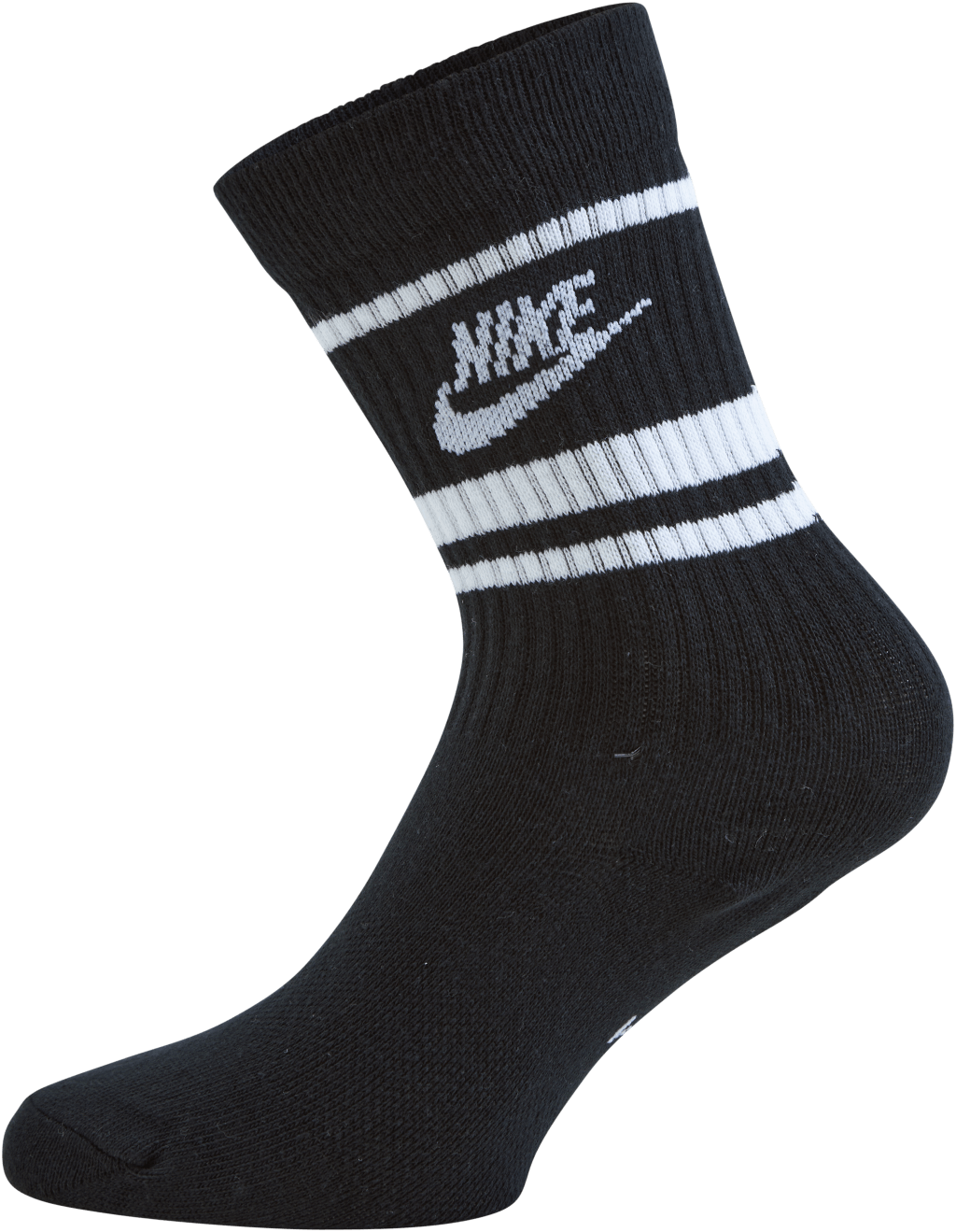 Sportswear Essential Crew Sock Black/white, Unisex, Apparels, Socks, Black, M