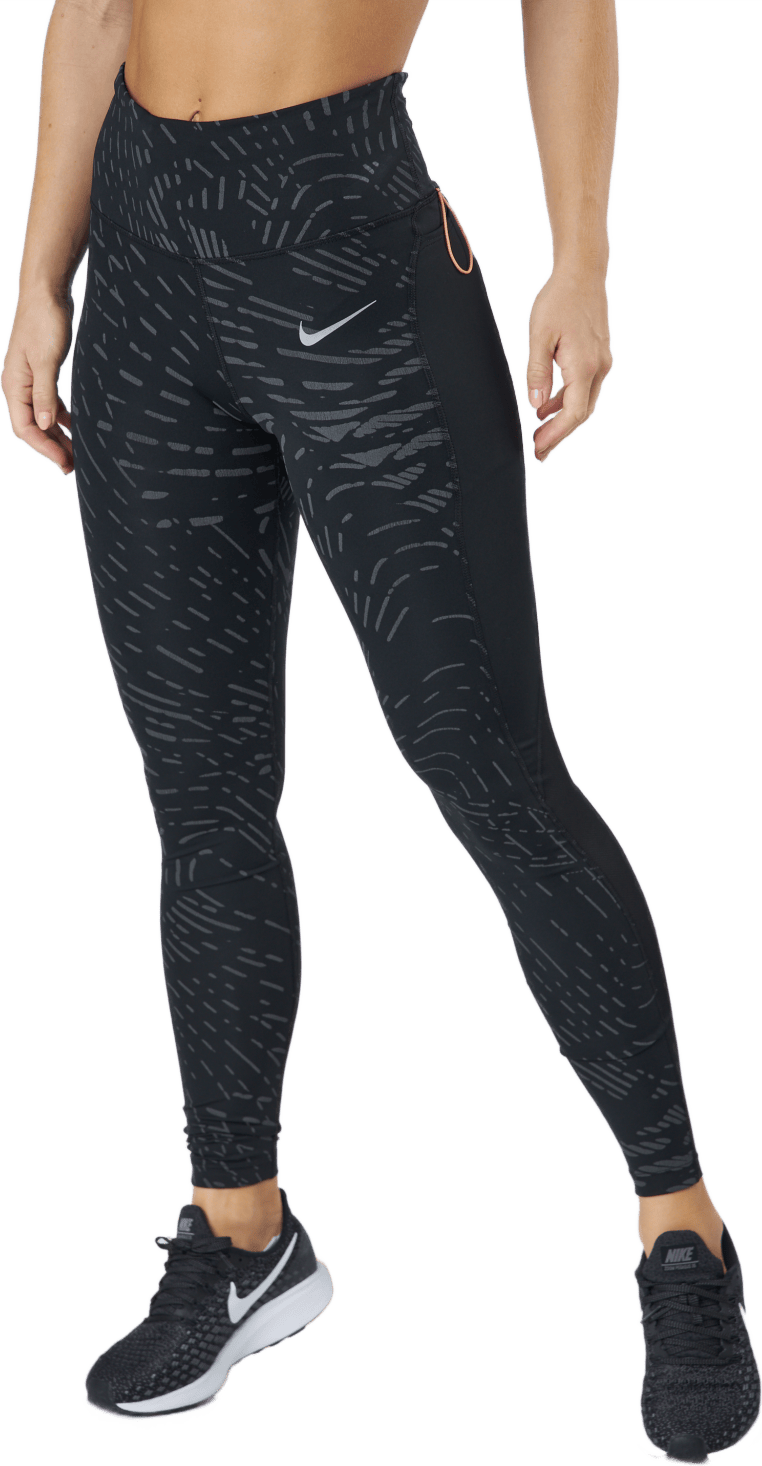 Dri-fit Run Division Fast Wome Black/atomic Orange/reflective, Female, Apparels, Leggings, Running, Black, L