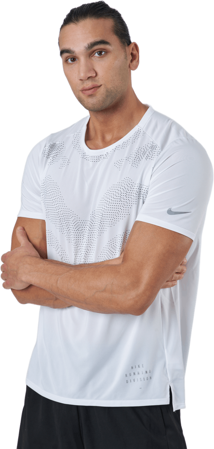 Dri-fit Run Division Rise 365  White/reflective Silv, Male, Vêtements, T-shirt, Courses, Blanc, S