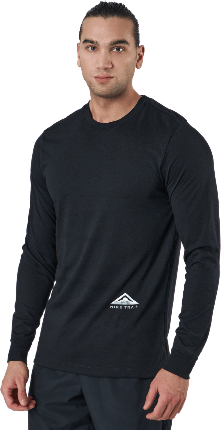 Dri-fit Long-sleeve Trail Runn Black, Male, Apparels, Shirts, Running, Black, S