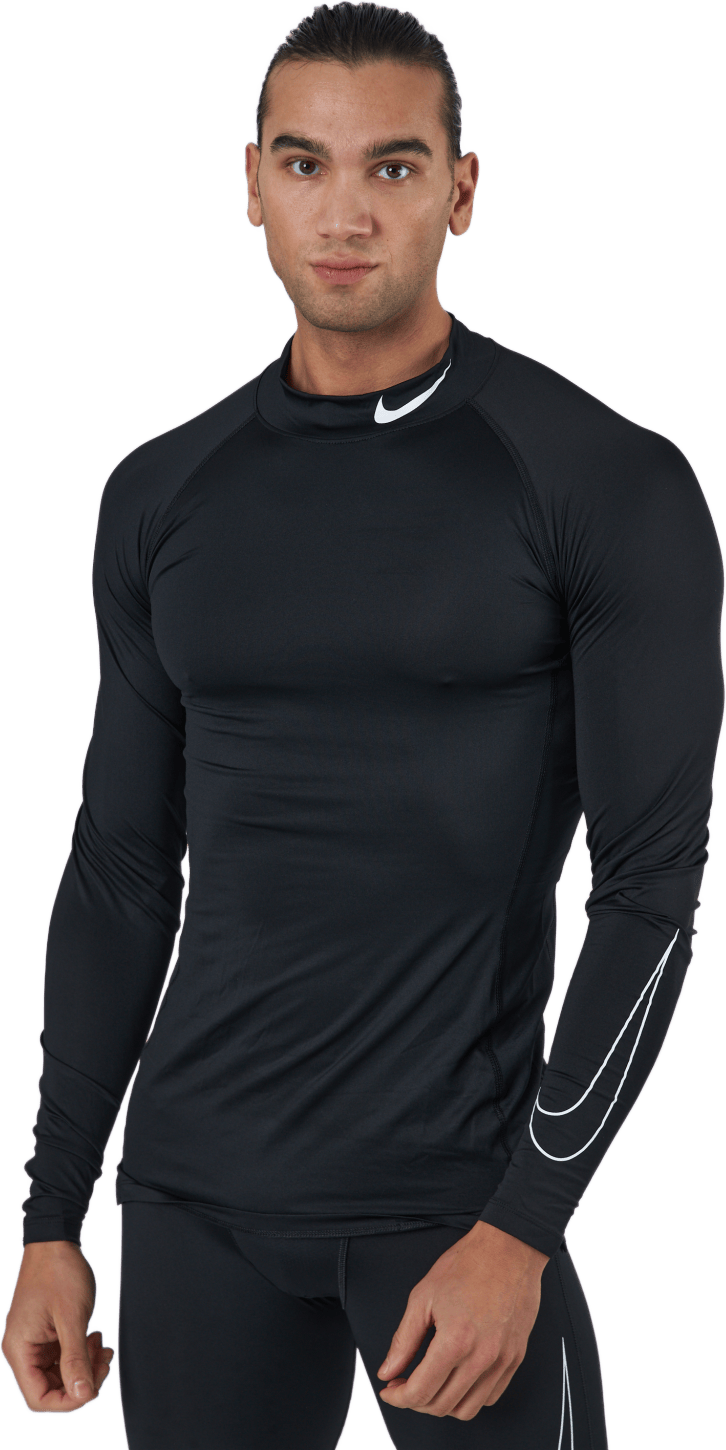 Nike Pro Dri-FIT Men’s Tight Fit Long-Sleeve Top BLACK/WHITE