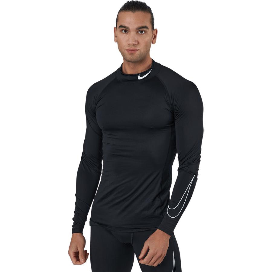 Nike Pro Dri-FIT Men’s Tight Fit Long-Sleeve Top BLACK/WHITE