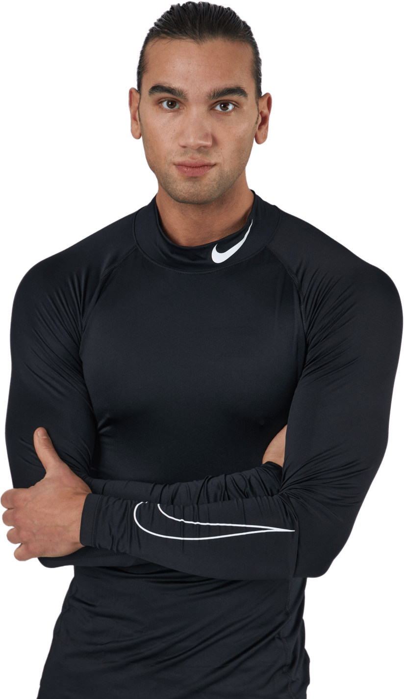 Nike Pro Dri-FIT Men's Tight Fit Long-Sleeve Top BLACK/WHITE - Bild 2