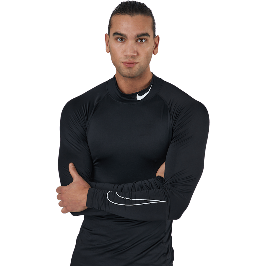 Nike Pro Dri-FIT Men's Tight Fit Long-Sleeve Top BLACK/WHITE - Bild 2