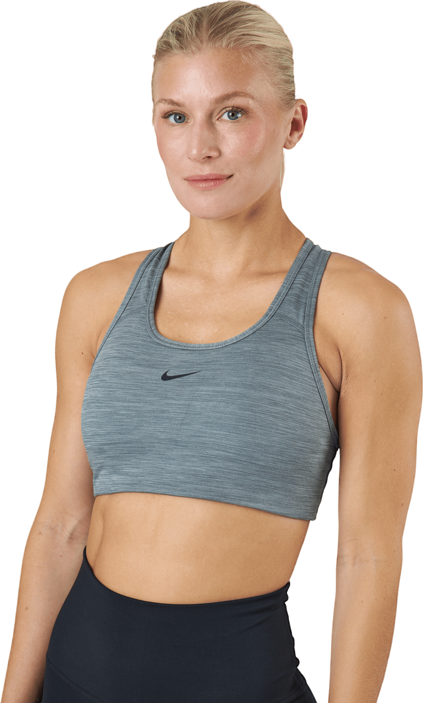 Swoosh Women’s Medium-Support 1-Piece Pad Sports Bra SMOKE GREY/HTR/BLACK