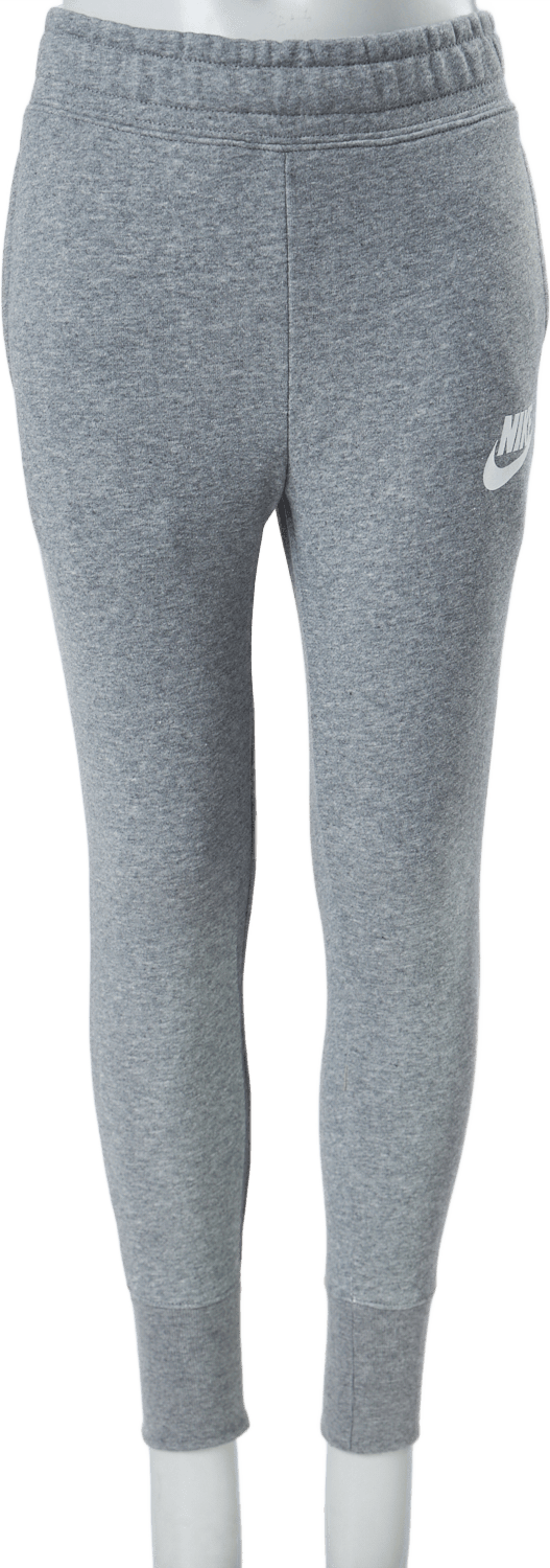 Sportswear Club Big Kids' (Girls') French Terry Pants CARBON HEATHER/WHITE, Unisex, Apparels, Pants, Grey, S