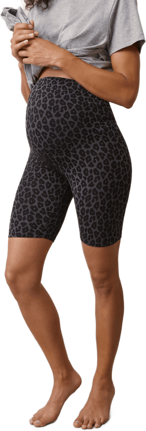 Oono Bicycle Shorts Leo Print Grey/black, Female, Kleding, moederschap, Zwart, L
